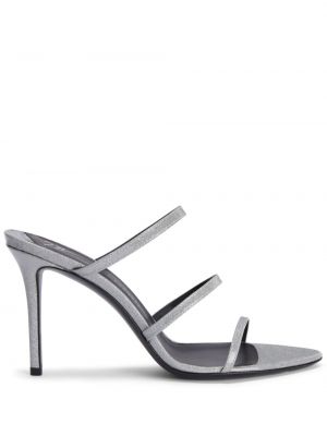 Kožené sandály Giuseppe Zanotti stříbrné
