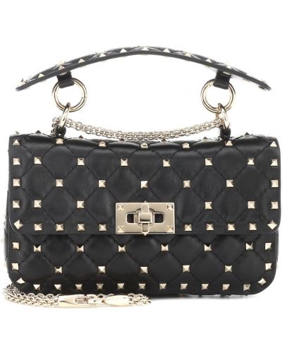 Bolso clutch de cuero Valentino Garavani negro