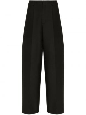 Ravne hlače iz krep tkanine Valentino Garavani črna
