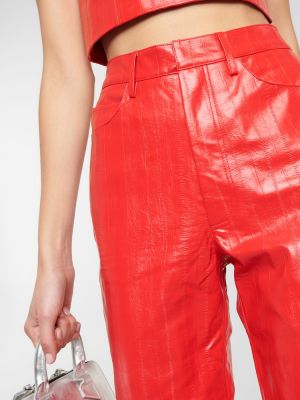 Rovné kalhoty s vysokým pasem Rotate Birger Christensen červené