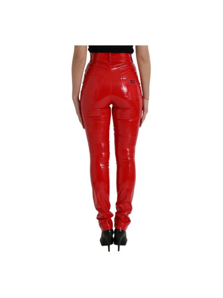 Pantalones de cintura alta Dolce & Gabbana rojo