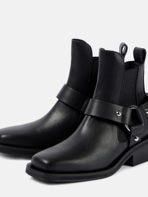 Kožené chelsea boots z ekologickej kože Ganni čierna
