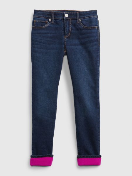 Zateplené skinny fit džínsy Gap modrá