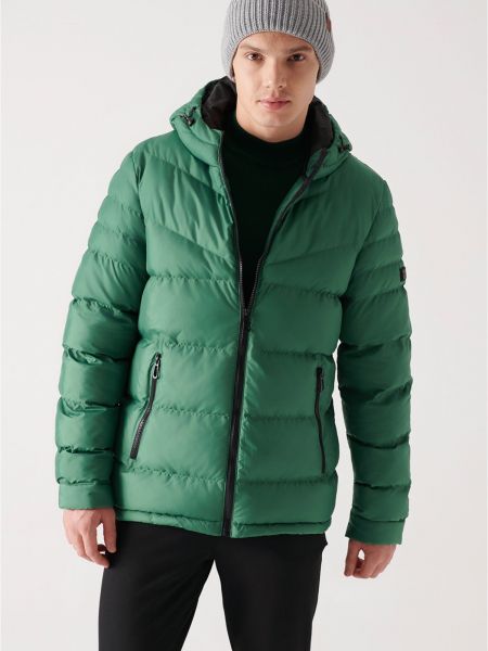 Stepēta jaka ar kapuci Avva zaļš