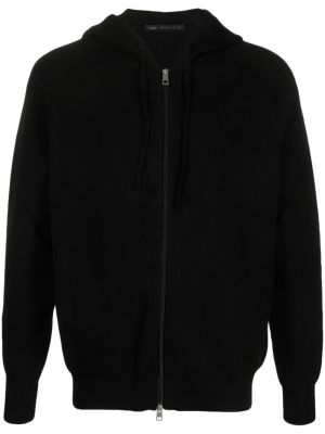 Kapučdžemperis ar rāvējslēdzēju Low Brand melns