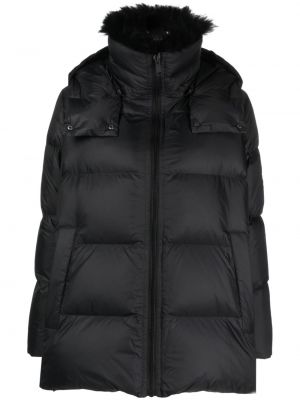 Péřová bunda s kapucí Yves Salomon černá
