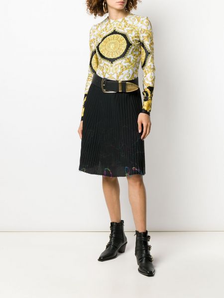 Falda con apliques Versace Pre-owned negro
