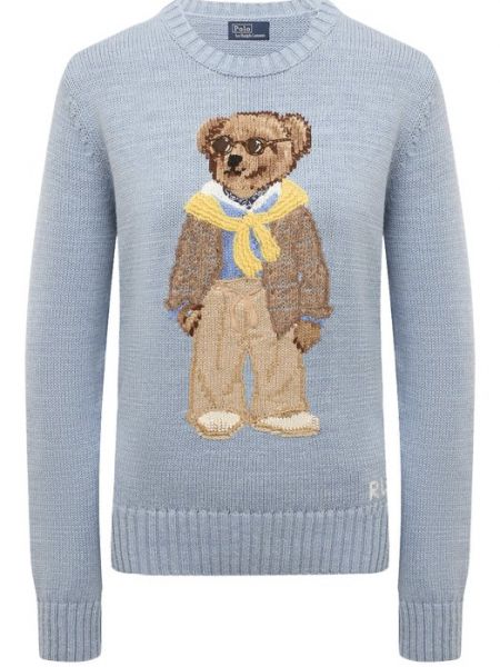 Хлопковый свитер Polo Ralph Lauren голубой