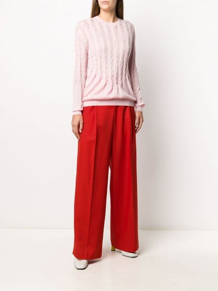 Pantalones rectos de cintura alta Nina Ricci rojo