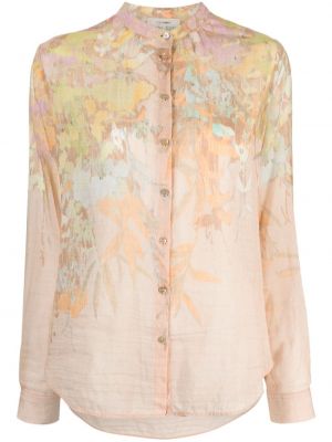 Прозрачна блуза на цветя Forte_forte бежово