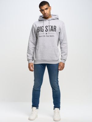 Džemperis su gobtuvu su žvaigždės raštu Big Star balta