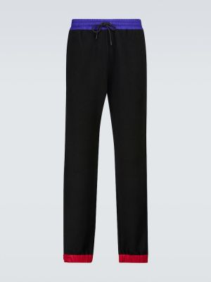 Fleecové vlněné sportovní kalhoty Moncler Grenoble černé