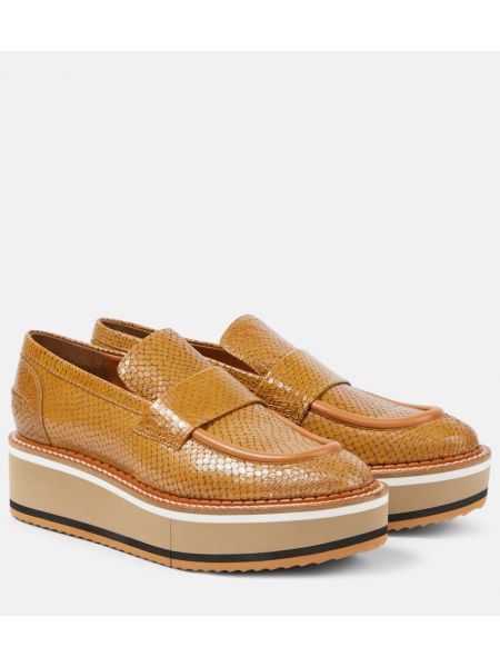 Pantofi loafer din piele cu platformă Clergerie maro