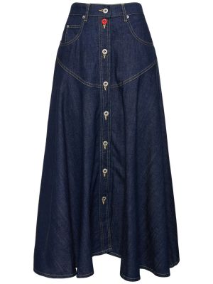 Bavlnená džínsová sukňa Kenzo Paris modrá