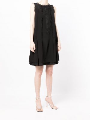 Krajkové hedvábné šaty Shiatzy Chen černé
