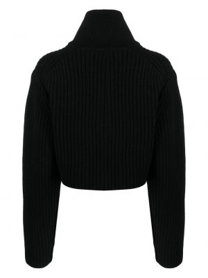 Vilnas džemperis ar rāvējslēdzēju merino Eytys melns