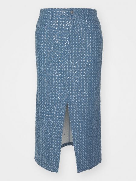 Spódnica jeansowa Pieces niebieska