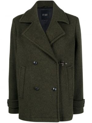 Vlněný kabát Fay zelený