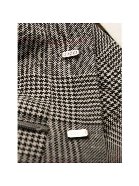Pantalones de lana de lino con estampado Gucci gris