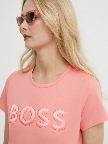 Фиолетовая хлопковая футболка Boss