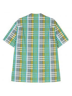 Kostkovaná bavlněná košile Lanvin modrá
