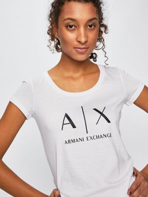 Top z nadrukiem Armani Exchange biały