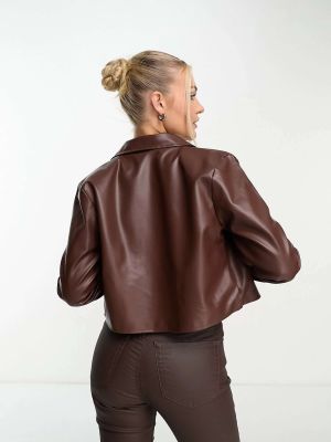 Кожаный пиджак из искусственной кожи Heartbreak коричневый
