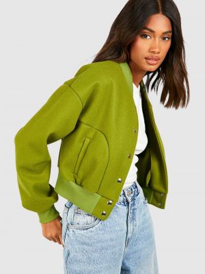 Шерстяной легкая куртка Boohoo зеленый