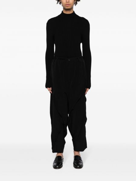 Plisované kalhoty Yohji Yamamoto černé
