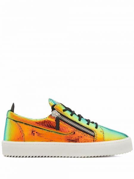 Lær sneakers Giuseppe Zanotti oransje