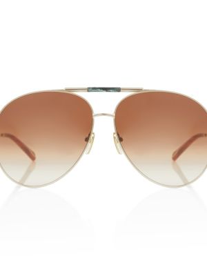Авиаторы солнцезащитные очки Chloã©, золотые