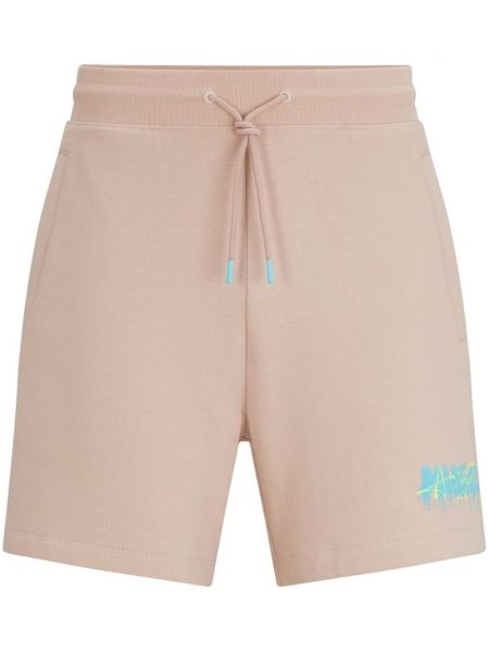 Pamučne kratke hlače s printom Hugo ružičasta