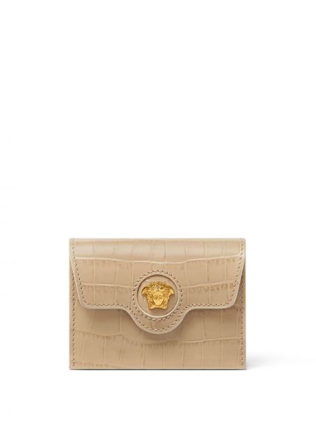 Kožená peněženka Versace béžová