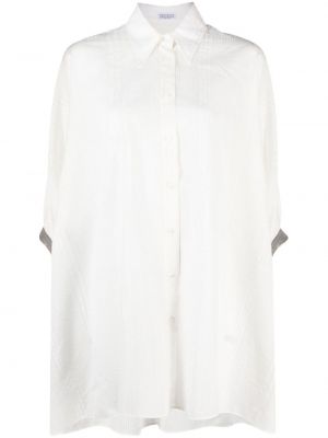 Oversized průsvitná košile Brunello Cucinelli bílá