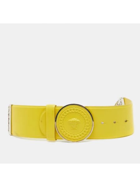 Cinturón de cuero Versace Pre-owned amarillo