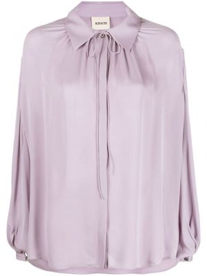 Svilena bluza Khaite vijolična