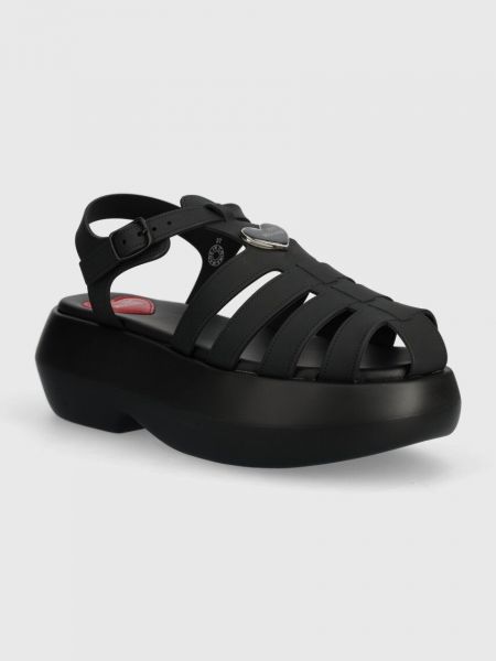 Sandale s platformom Love Moschino crna