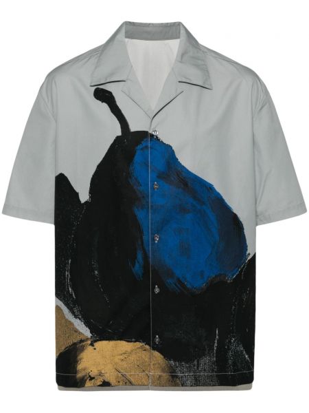 Kokvilnas krekls ar apdruku Croquis pelēks