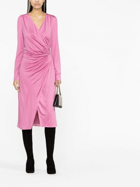 Midi šaty Tom Ford růžové