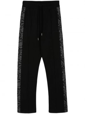 Pletené sportovní kalhoty Versace černé