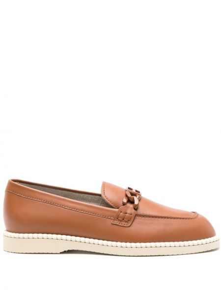 Pantofi loafer din piele cu cataramă Hogan maro