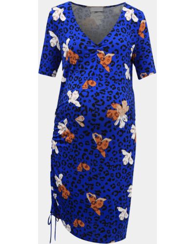 Leopardí šaty Mamalicious modré
