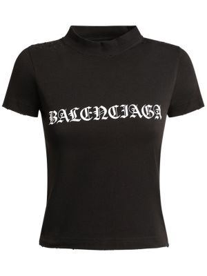 Medvilninis marškinėliai Balenciaga juoda