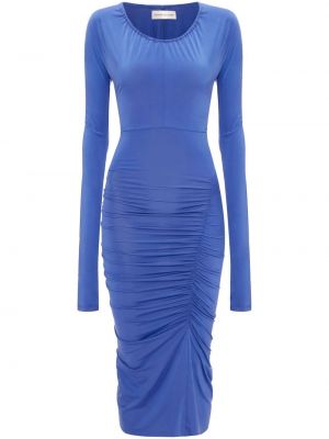 Modré midi šaty Victoria Beckham