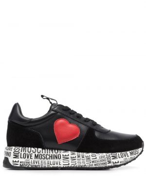 Hjärtmönster sneakers Love Moschino svart