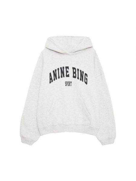 Melange fleece hoodie aus baumwoll Anine Bing grau