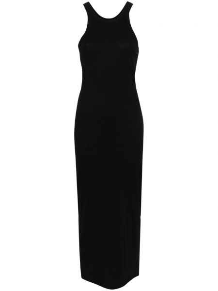 Pamučna ravna haljina bez rukava Toteme crna