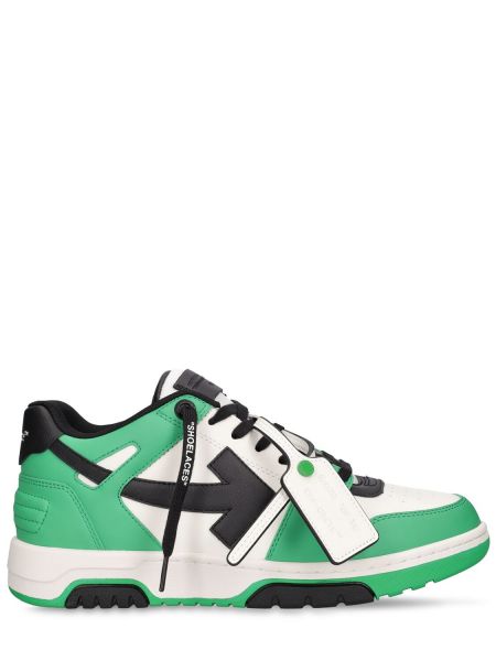 Sneakers di pelle Off-white verde