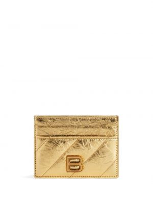 Prešívaná peňaženka Balenciaga zlatá