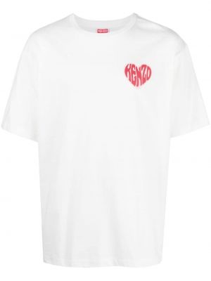Памучна тениска с принт със сърца Kenzo